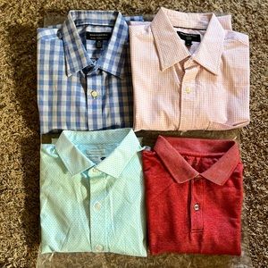 Lot of 4 Men's Medium Casual Shirts (Banana Republic, Old Navy, Van Heusen)